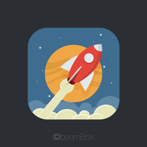 Rocket design with the title 'Ecler Studios need icon for iOS game!'