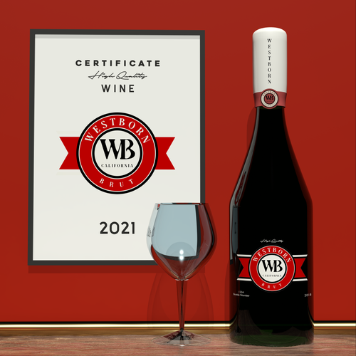 Branding label with the title 'Westborn Sparkling Wine'