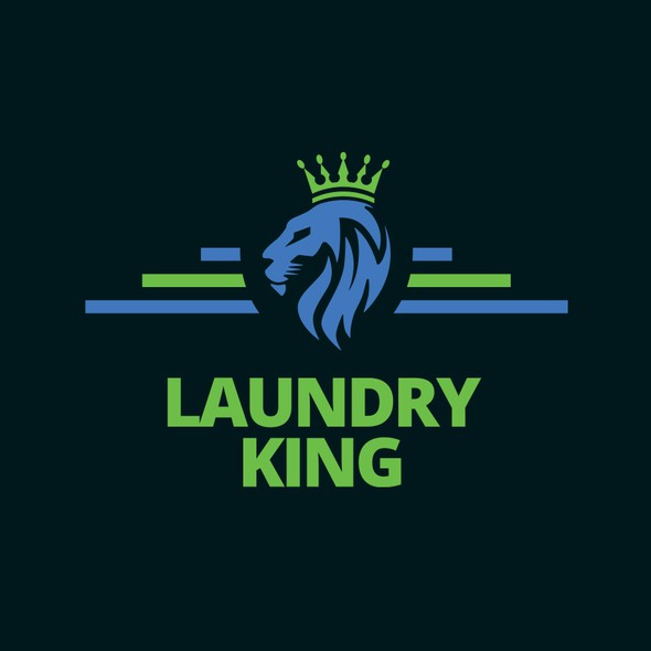 Clothing brand logo with the title 'Laundry King (Logo Redesign)'