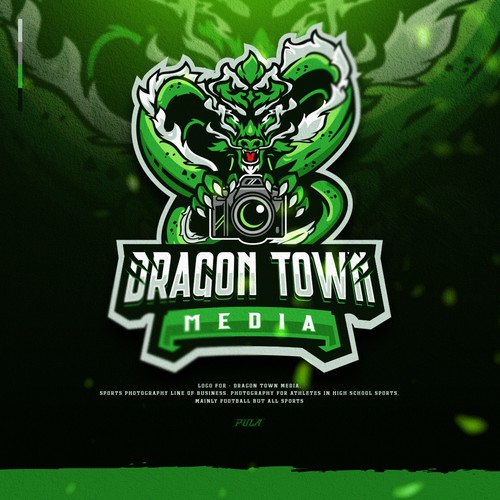 Sports design with the title 'Sports Photography logo for "Dragon Town Media"'
