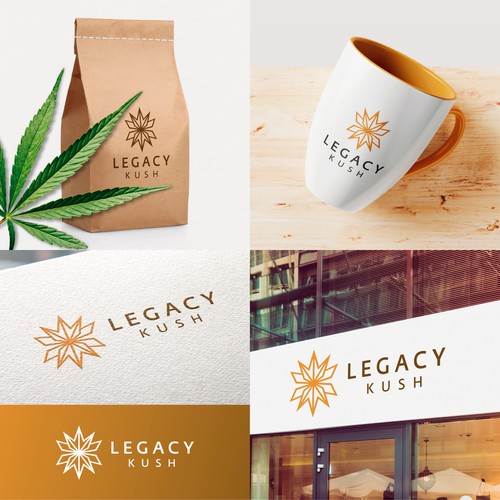 Marijuana leaf design with the title 'Legacy Kush logo'