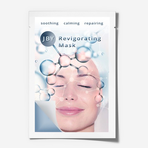 Skincare label with the title 'Design the Cosmetic Mask of the Future! Beauty packaging, skincare brand'