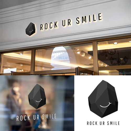 Charcoal logo with the title 'Rock Ur Smile, for a charcoal whitening teeth salon'