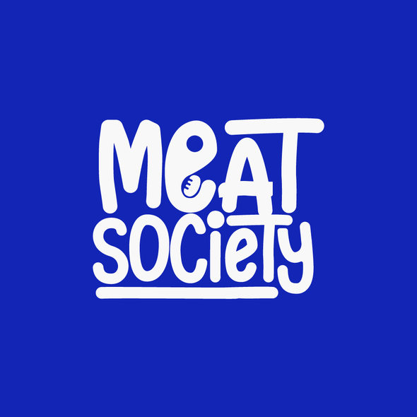 Cooking design with the title 'Logo & brand guide For Meat Society'