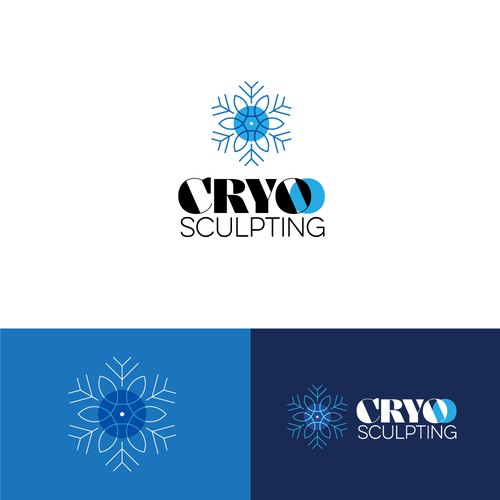 Snowflake logo with the title 'Logo design . CRYO sculpting'