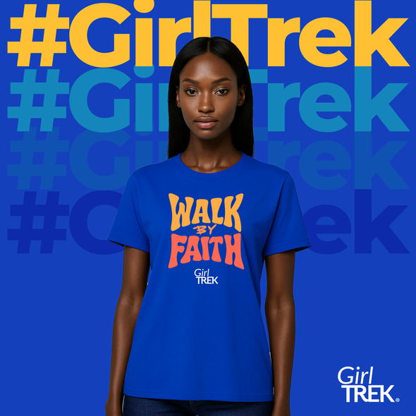 Community t-shirt with the title 'Faith in Motion – GirlTrek Prayer Trek T-Shirt Series'