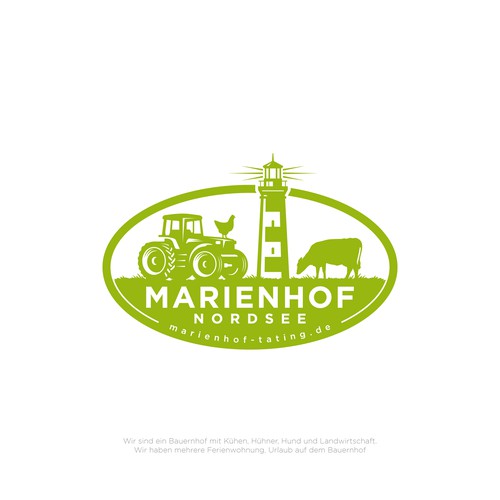 Lighthouse design with the title 'Marienhof Nordsee Logo'