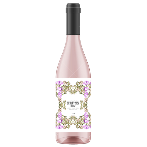 Art Nouveau design with the title 'Romantic label design for rose wine'