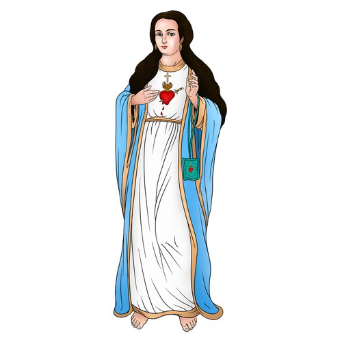 Designer artwork with the title 'Scapular Illustration'