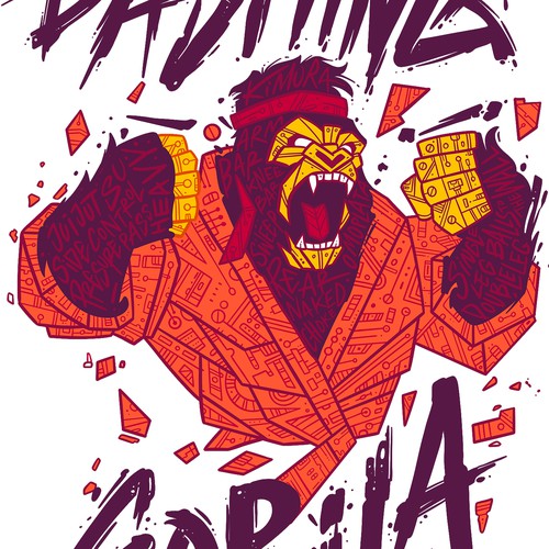 Typography artwork with the title 'Dashing Gorila'