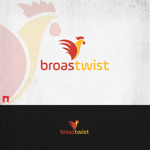 Chicken king logo with the title 'broastwist'