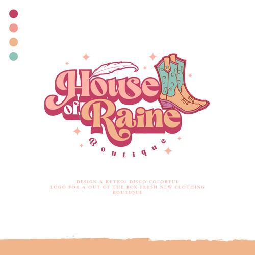 Boutique design with the title 'Design A Retro/ Disco colorful logo for a Out of the Box Fresh New Clothing Boutique'