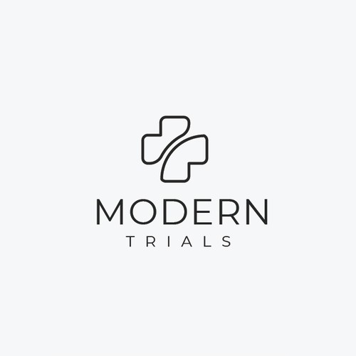 Medical cross logo with the title 'Modern Trials Logo'