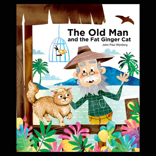 Watercolor book cover with the title 'children book cover illustration'