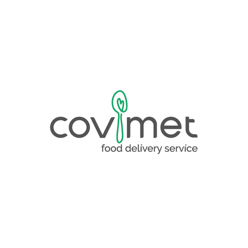 Round logo with the title 'Logo & Identity for Food Delivery Service'
