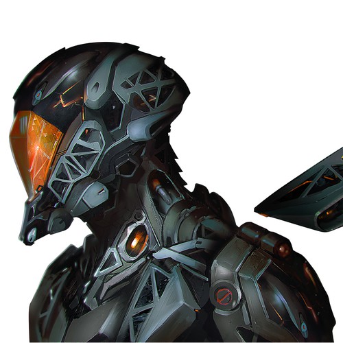 Digital painting artwork with the title 'aero'