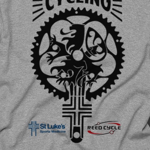 Mascot t-shirt with the title 'ST lukes cycling'