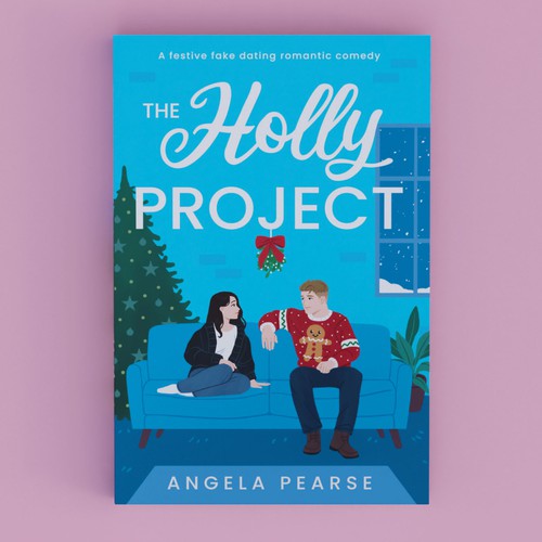 Christmas book cover with the title 'Rom-Com Book Cover'