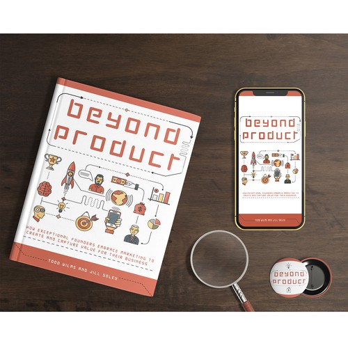 Marketing book cover with the title 'Marketing concept book cover design'