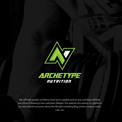 Futuristic logo with the title 'Archetype Nutrition'