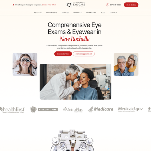 Website with the title 'Eyecare Clinic Website Design And WordPress Development'