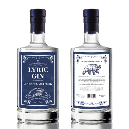 Gin label with the title 'Label for Gin Bottle'