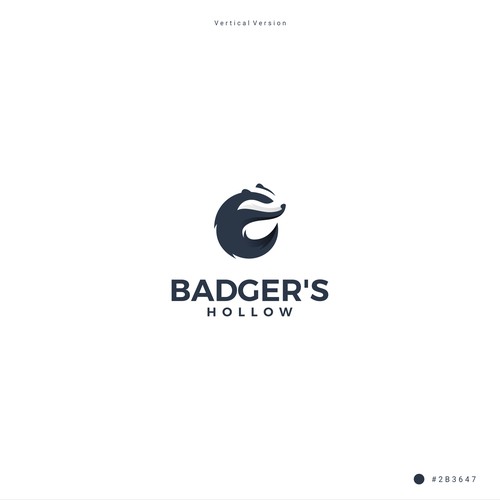 Badger design with the title 'Badger's Hollow'