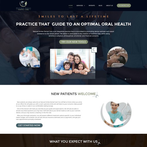 Spa website with the title 'Holistic dental spa '