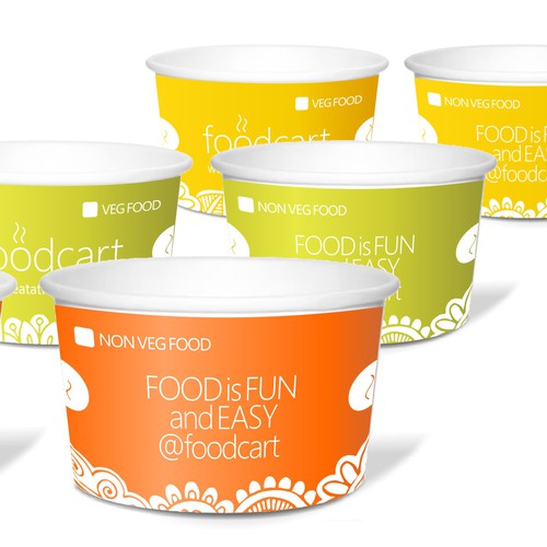 Cup packaging with the title 'food delivery cup design'