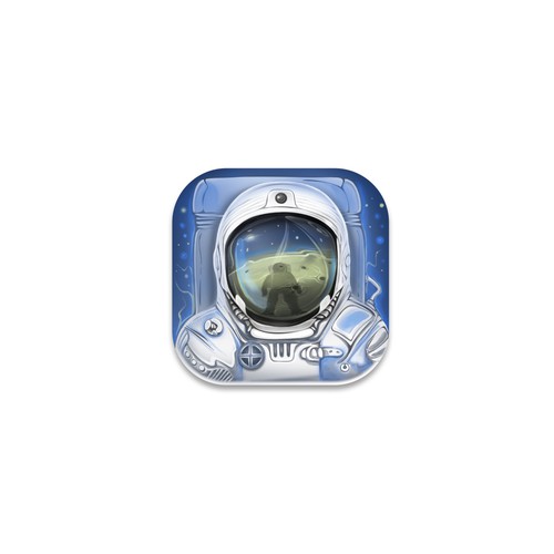 Helmet design with the title ' Icon For Kick A$$ Game, publisher of iOS games'