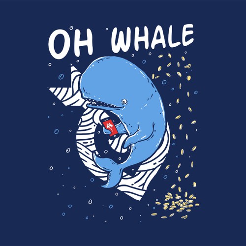 Whale design with the title 'Oh Whale'