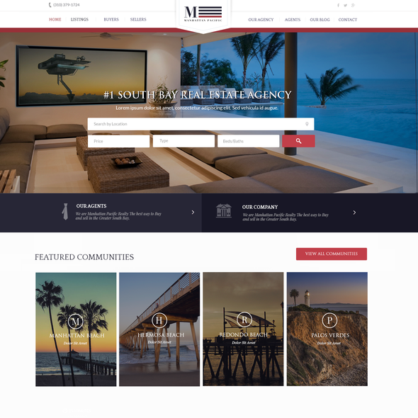 House website with the title 'Manhattan Beach Properties'