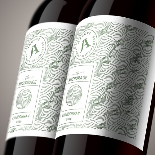 Vineyard label with the title 'Letterpress style wine label with repeating pattern'