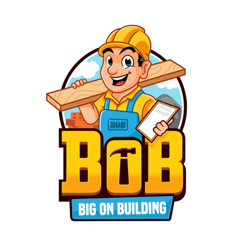 Brick design with the title 'Bob Cartoon Logo'