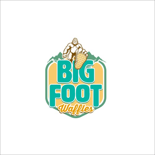Foodie logo with the title 'BIG FOOT WAFFLES'