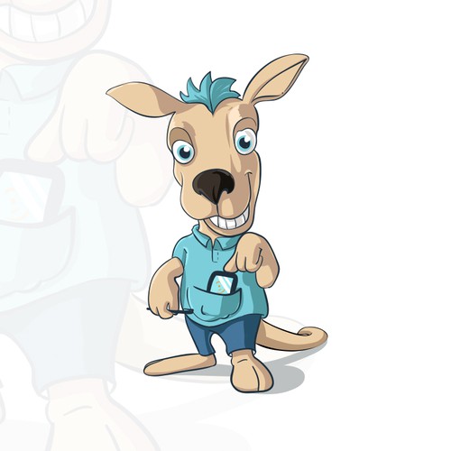 Kangaroo design with the title 'Kango'