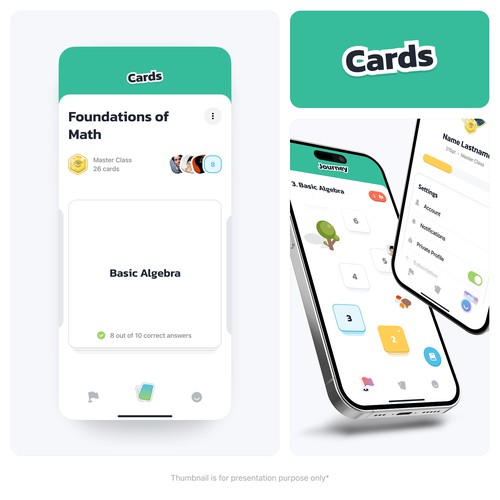 UI design with the title 'Fun Flashcard Game'