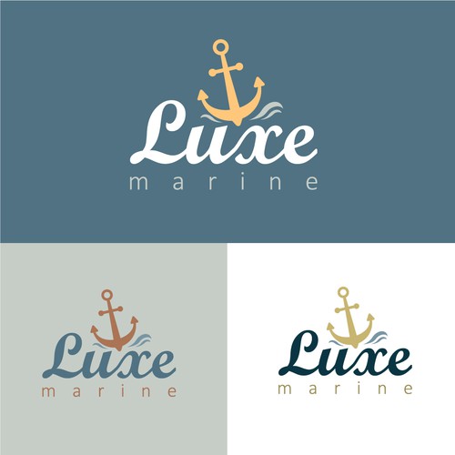 Yacht logo with the title 'Luxe Marine Logo'