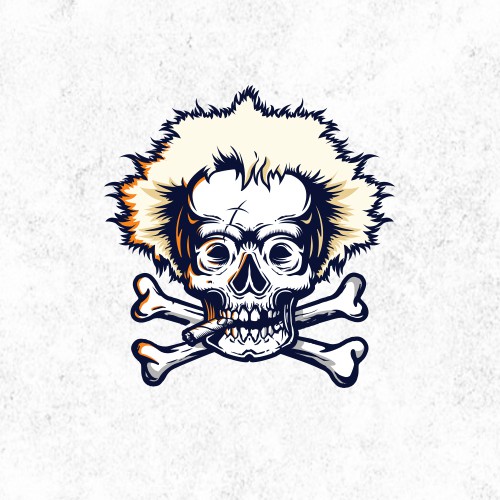 Hardcore logo with the title 'Rustic Jobu Pirate Skull'