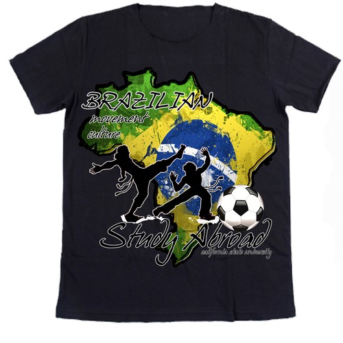 Football t-shirt with the title 'study abroad.brazilian culture'