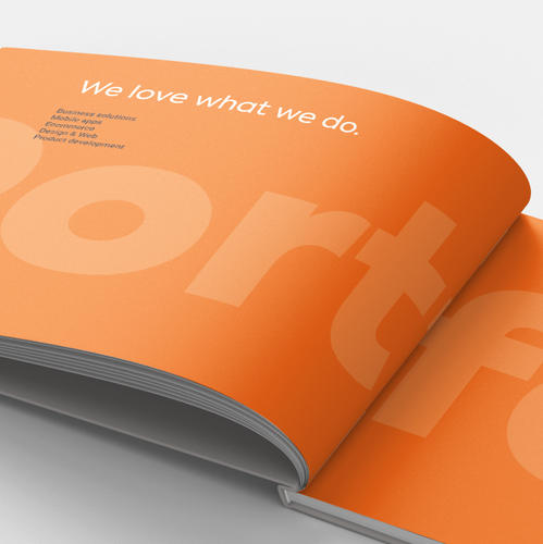 Work design with the title 'Agency portfolio book'