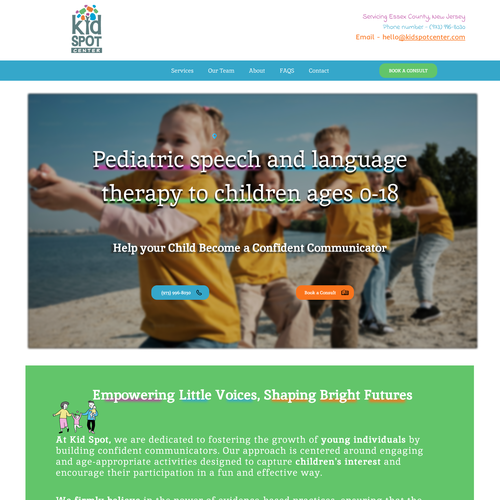 Kid website with the title 'Kid Spot Centar'