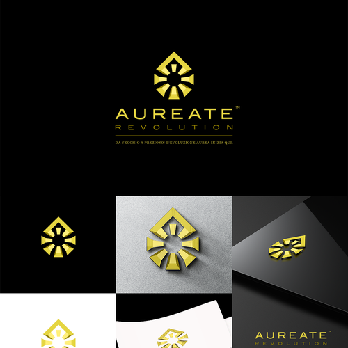Golden design with the title 'Unique logo design.'