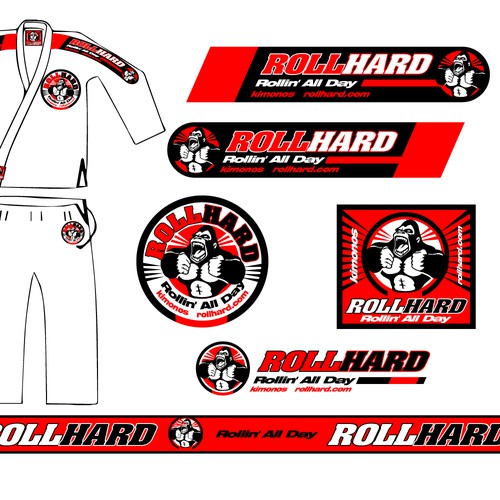 Taekwondo logo with the title 'rollhard'