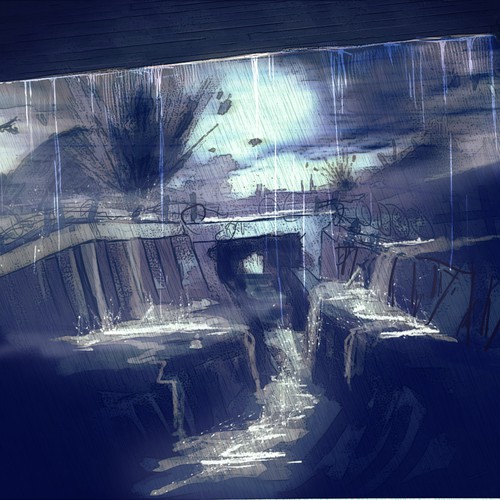 Landscape artwork with the title 'WWI Fantasy Illustration'