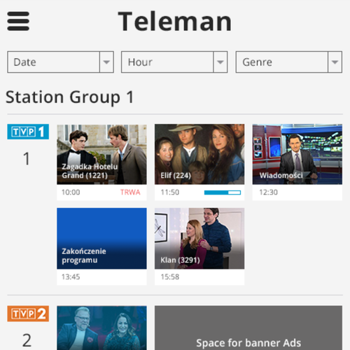 TV design with the title 'Teleman mobile web redesign '