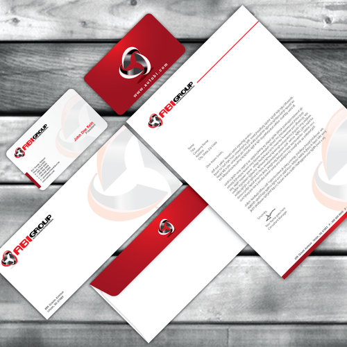 Automotive design with the title 'Stationery Set Design for 'ABI Group'.'