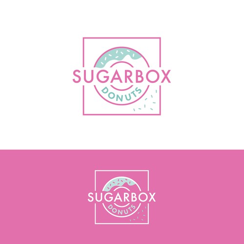 Donut  logo with the title 'Sugarbox Donuts'