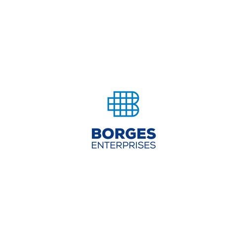 Grid logo with the title 'Concept for Borges Enterprises, a company that sells products to fix plumb and wall imperfections for construction trades'