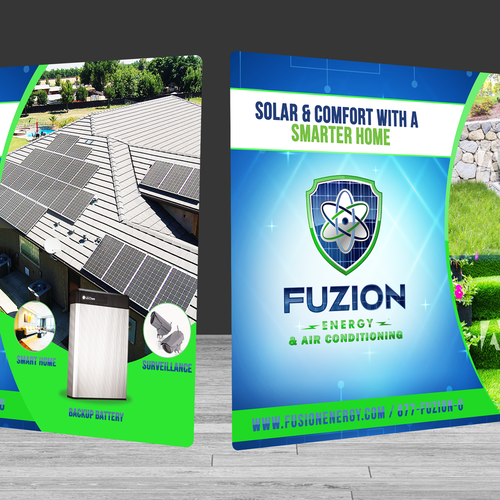 Solar panel design with the title 'Tradeshow Banner for Fuzion Energy & Air Coditioning'